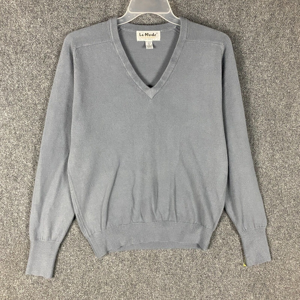 La‎ Mode Sweater Men's Medium 100% Super Soft Acrylic Gray Adults M